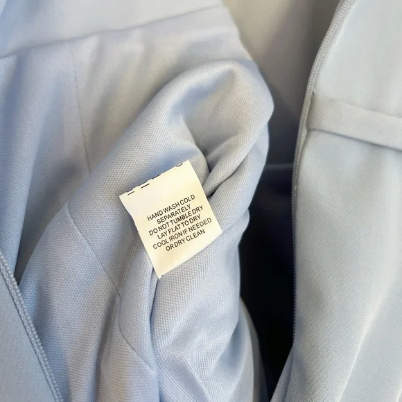 MAC DUGGAL Powder Blue High Neck Rhinestone Embellished Crepe Gown (Style 50038) - Picture 10 of 14